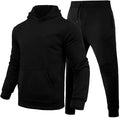 Casual Fleece Hoodie Suit: Fashionable long-sleeved fleece sports sweater and matching suit setup. Features a cozy hood and comfortable fit (Style D, Size Large).