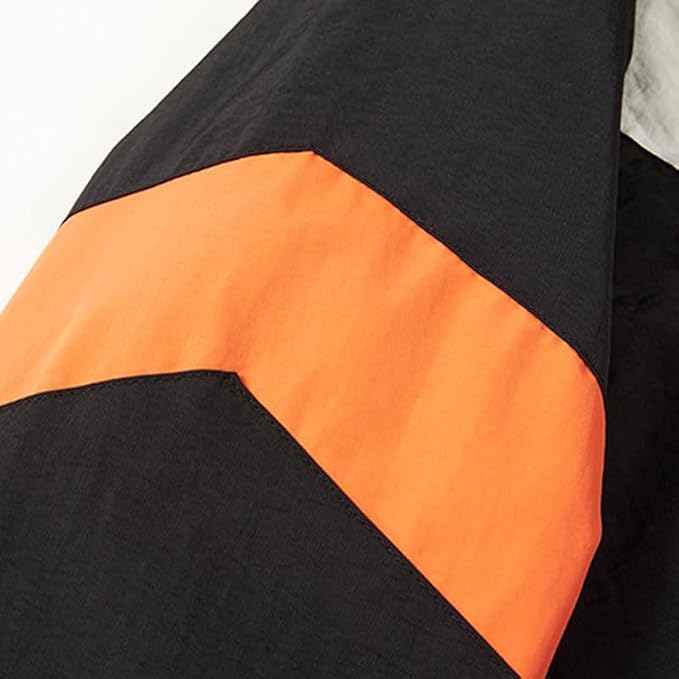 Splicing Running Suit: Thin, long-sleeve sports wear featuring a stand-up collar, causal contrast splicing, and full zipper. Perfect for gym and spring training.