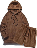 Men's Big Size Hooded Suit: Fashionable autumn and winter casual outerwear set featuring a personal long-sleeve jacket and comfortable hooded sweatshirt design.