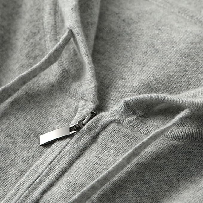 Cashmere Men's Sports Suit: Premium loose hooded sweatshirt and casual knitted cardigan large-size set, blending athletic comfort with soft cashmere luxury.