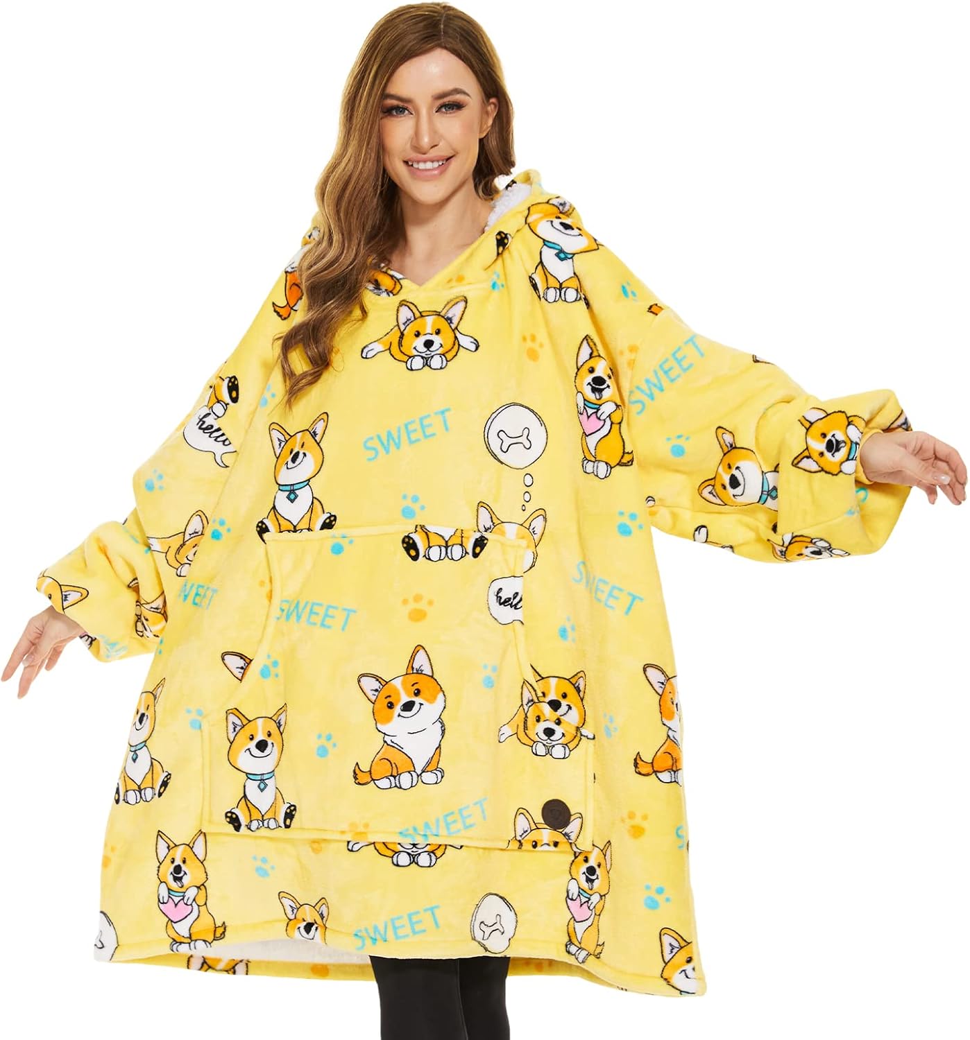Family Blanket Hoodie Set: Oversized Sherpa wearable blanket matching pack containing 2 adult hoodies and 1 kid hoodie. Ultra-soft, cozy, and fluffy all-in-one warm lounge set.