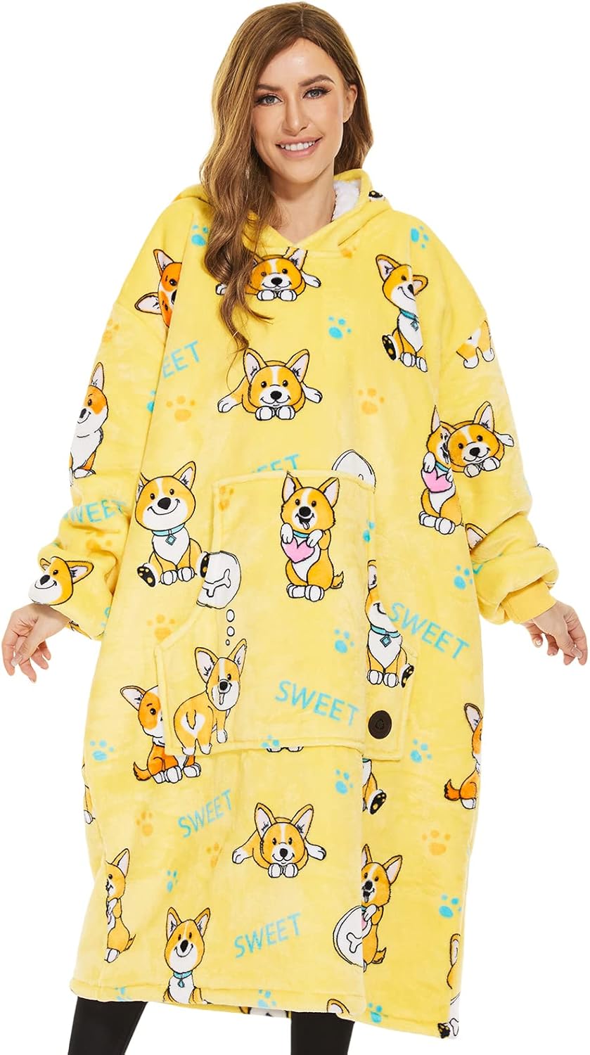Family Blanket Hoodie Set: Oversized Sherpa wearable blanket matching pack containing 2 adult hoodies and 1 kid hoodie. Ultra-soft, cozy, and fluffy all-in-one warm lounge set.