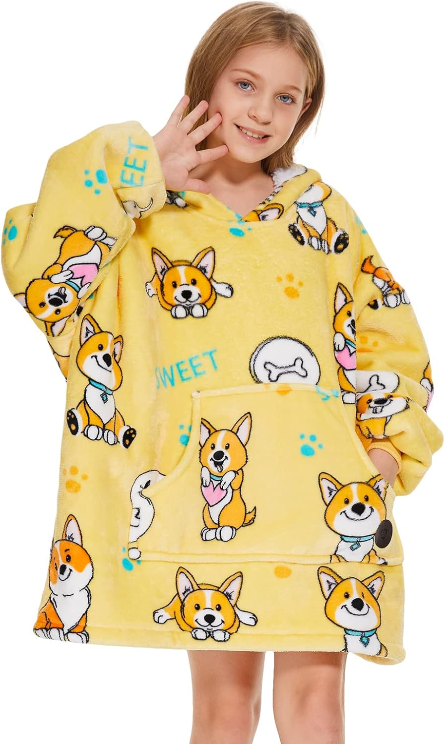Family Blanket Hoodie Set: Oversized Sherpa wearable blanket matching pack containing 2 adult hoodies and 1 kid hoodie. Ultra-soft, cozy, and fluffy all-in-one warm lounge set.